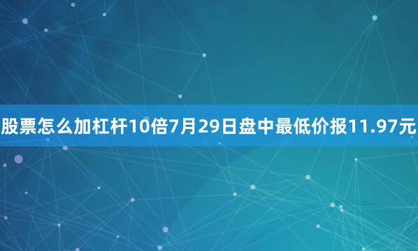 股票怎么加杠杆10倍7月29日盘中最低价报11.97元