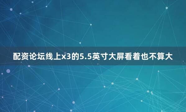 配资论坛线上x3的5.5英寸大屏看着也不算大